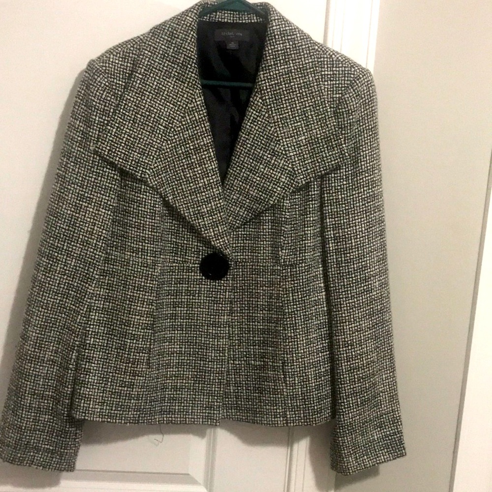 Liz Claiborne size 16 single button snap closure woven textured style jacket